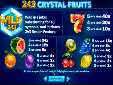 243 Crystal Fruits Slot - Play Online