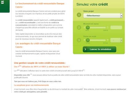 Banque De Credito No Cassino Renouvelable