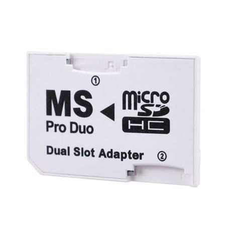 Branco Dual Slot De Memoria Do Psp Stick Pro Duo Adaptador