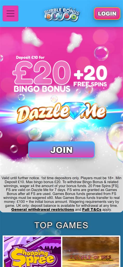 Bubble Bonus Bingo Casino Login