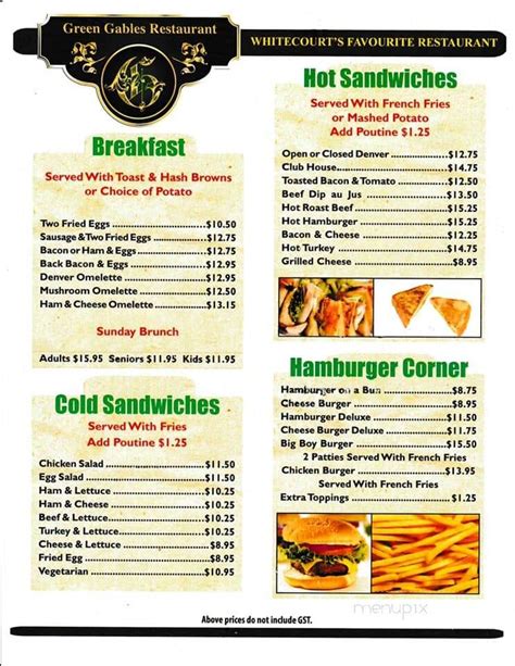 Casino Whitecourt Menu