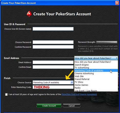 Codigo De Marketing Pokerstars Eingeben