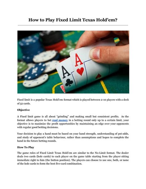 Fixed Limit Holdem Estrategia