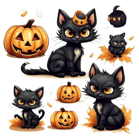 Gato Preto De Jack O Lantern Estencil