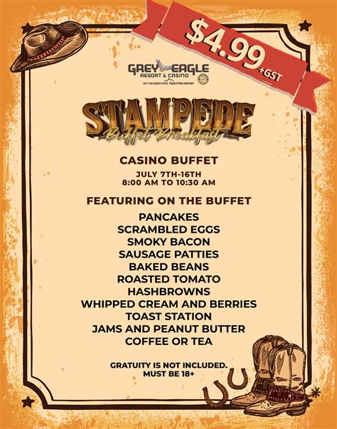 Grey Eagle Casino Brunch De Domingo Menu