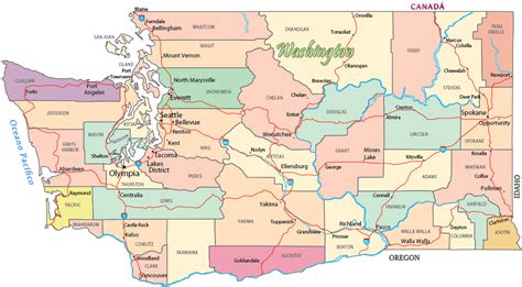 Mapa Do Estado De Washington Casinos Tribais