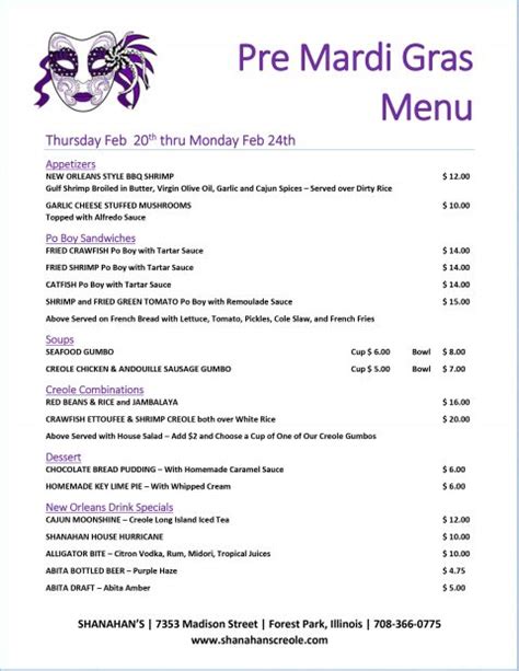 Mardi Gras Casino Menu Do Restaurante