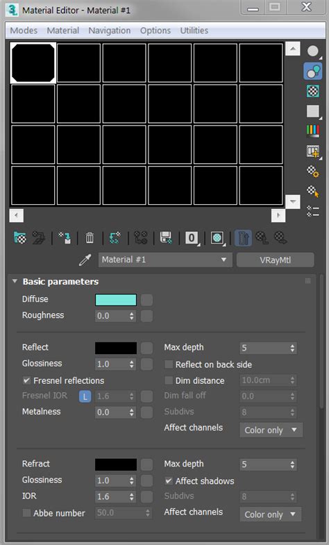 Material Editor De Slots Preto