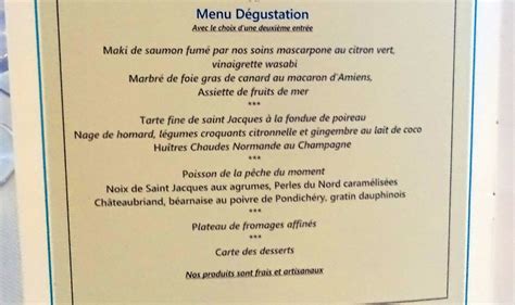 Menu De Restaurante Casino Saint Malo