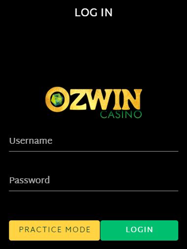 Ozwin Casino Login