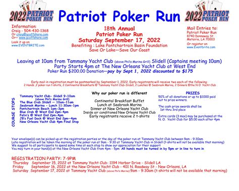 Patriota Poker Run 2024 Nova Orleans