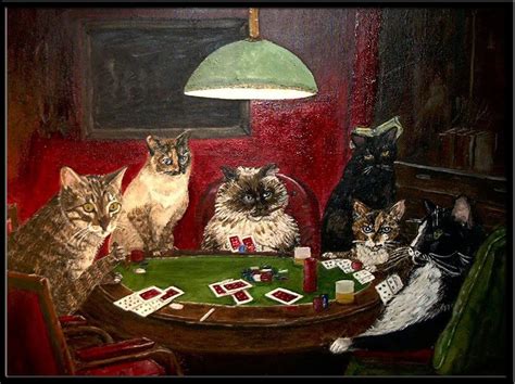 Pintura De Gatos Jugando Poker