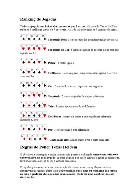 Poker Texas Lidar Regras