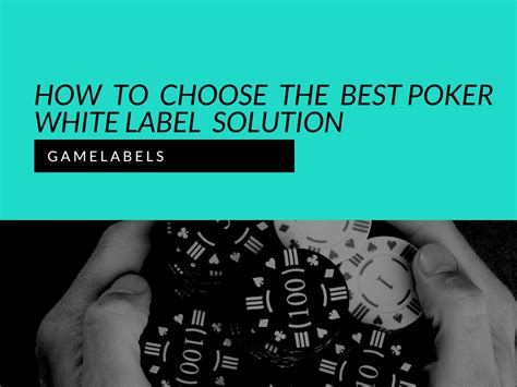 Poker White Label Livre