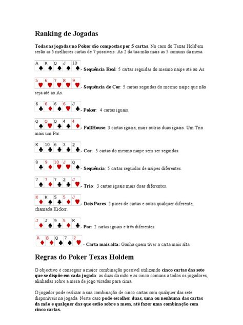 Regras Oficiais De Poker Texas