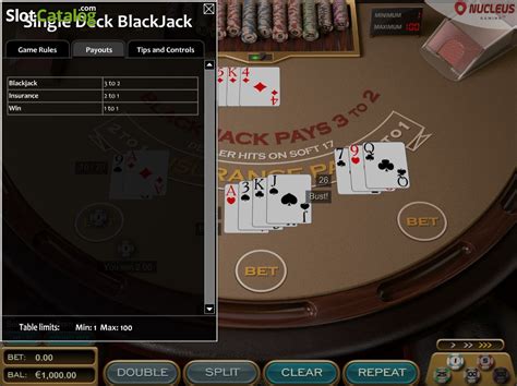 Single Deck Blackjack Nucleus Gaming Leovegas