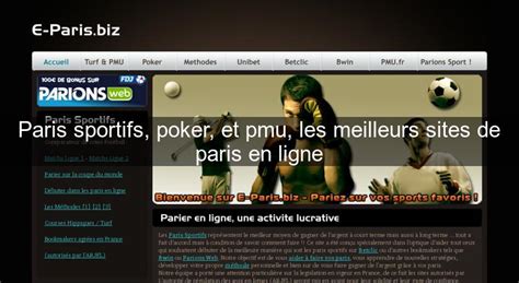 Site Paris Sportif Et Poker