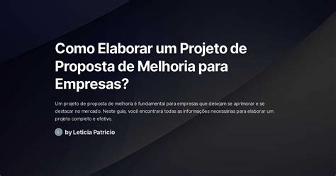 Slot Proposta De Melhoria Mensagem