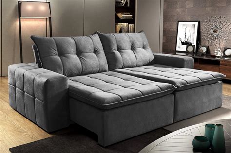 Sofa Casino Cinza Escuro 3 Sitzer