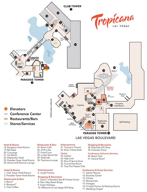 Tropicana Casino Mapa