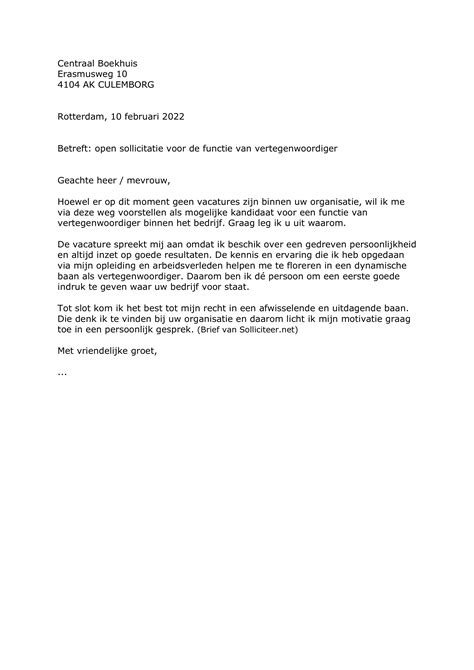 Voorbeelden Slot Sollicitatiebrief